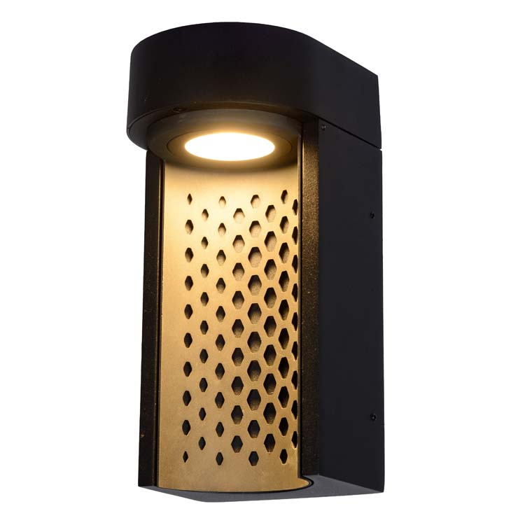 KIRAN - Wandlamp Buiten - LED - 1x10W 2700K - IP65 - Zwart