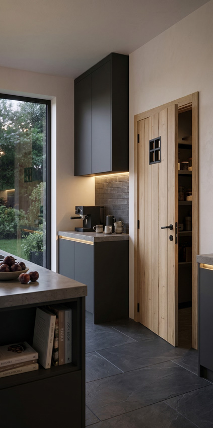 Porte intérieure complète Realwood Oak 4500 verre clair 201,5x68cm tubulaire réversible + châssis 20cm