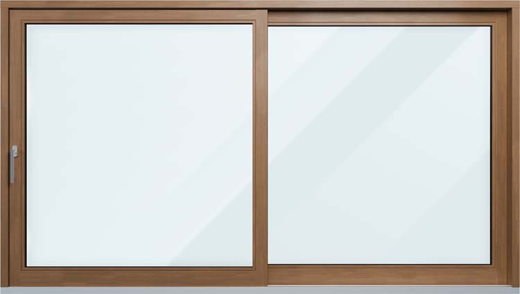 Hefschuifraam hout Meranti Ribe naturel  L>R Br2750 x H2150 mm