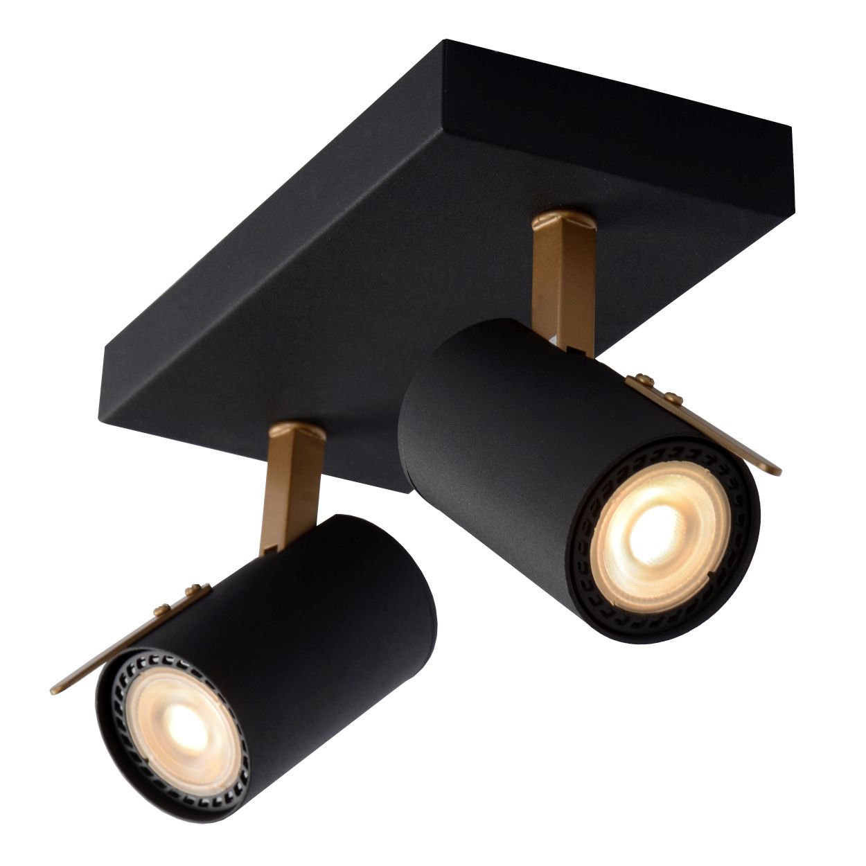 Lucide GRONY - Spot plafond - LED Dim. - GU10 - 2x5W 3000K - Noir