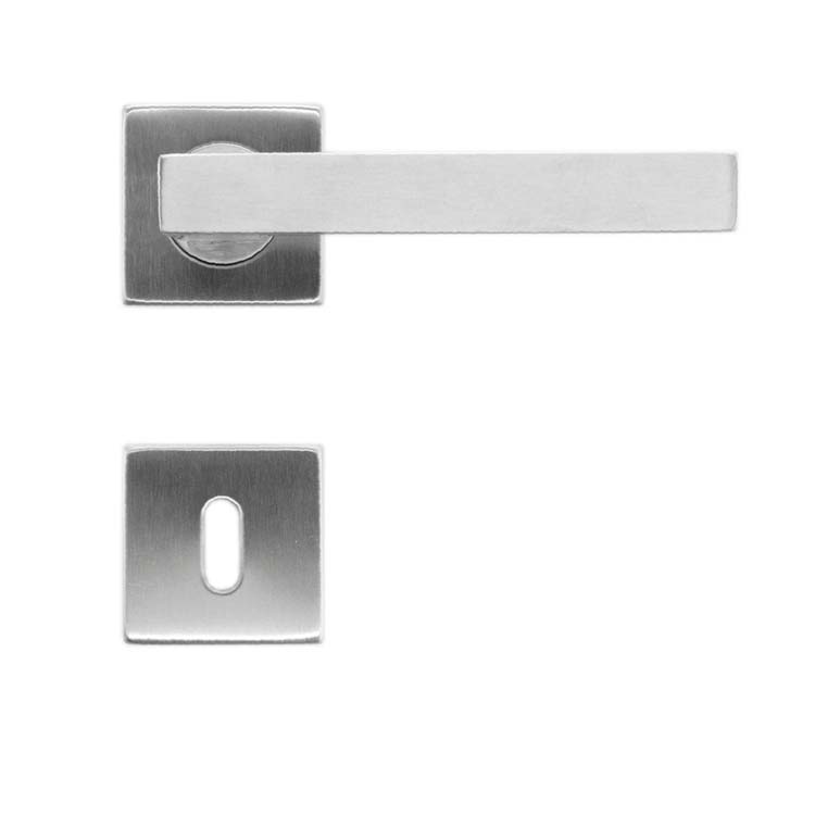 Poignée de porte tivoli 19mm inox plus rosace barbe
