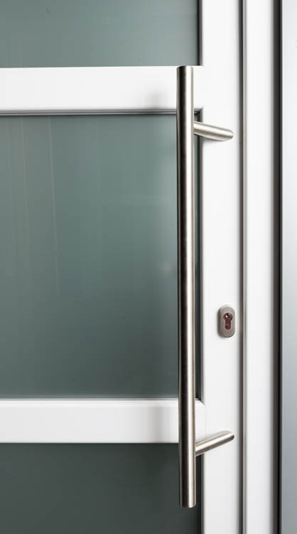 Buitendeur 3 delen PVC helder glas wit 980x2180mm linkstrekkend