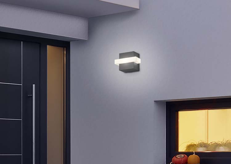 Ecl. extérieur LED applique mural anthracite H10cm 8W 800LM 3000K IP54
