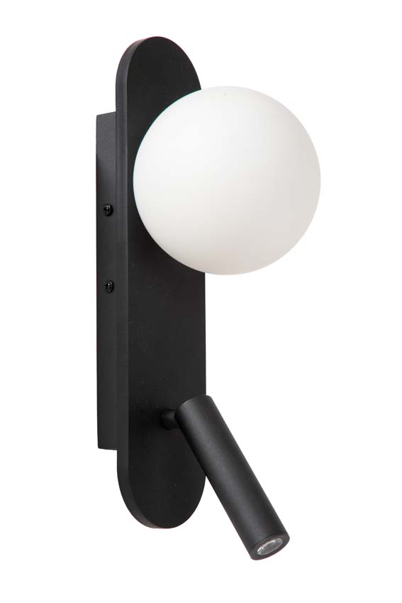 Lucide KELLY - Bedlamp / Wandlamp - LED - 1x3,5W 3000K - Zwart