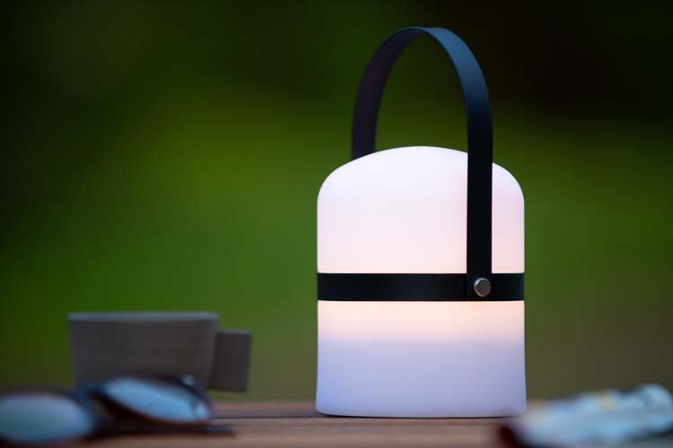Lampe de table Extérieur - Ø 10 cm - LED Dim. - 1x0,3W 3200K - IP44 - 3 StepDim - Blanc Noir