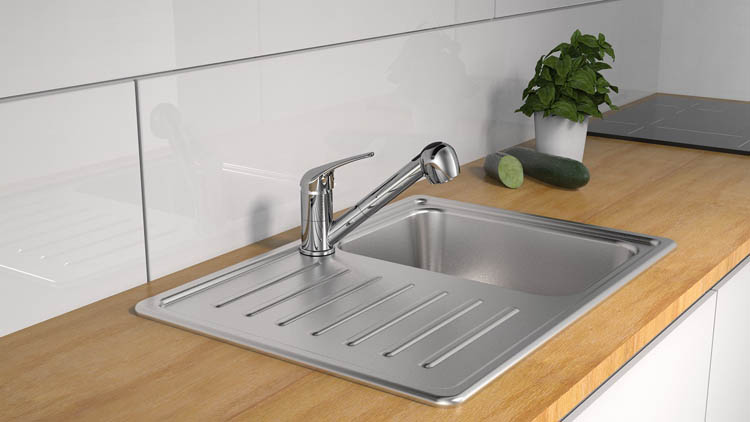 Robinet de cuisine Stevie chrome avec pulvérisateur extractible