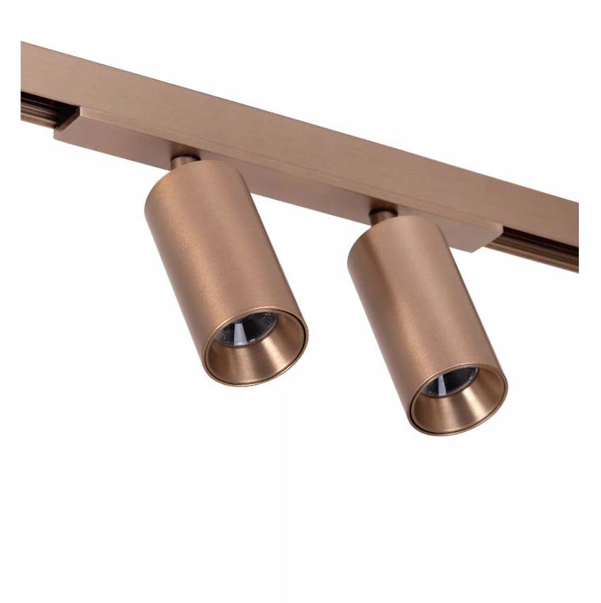 Lucide Premium Linial Bixx Railspot - 1-fase Railsysteem / Smart Railverlichting - 48V - 2xLED Dimbaar - Champagne