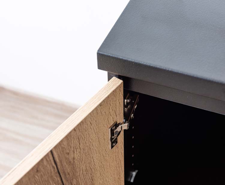 Keukenkast Plenti onderkast zwart/houtlook 120x78cm