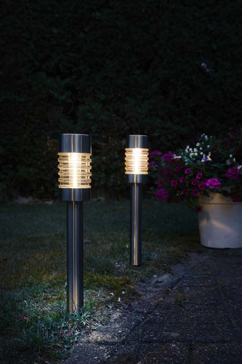 Solar lanterne avec pointe Firenze chrome 6 lumen