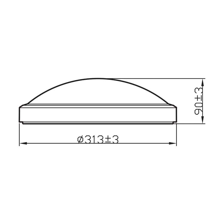 Plafonnier Noir 17W 2700K IP44