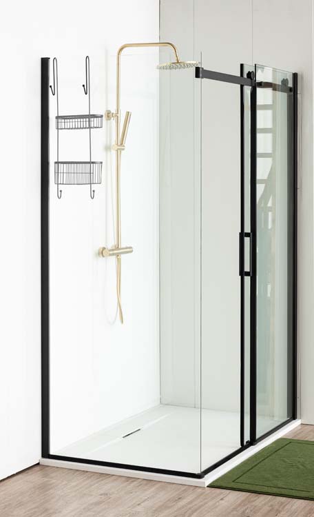 Doucheschuifdeur Uno zwart 137-140x200cm
