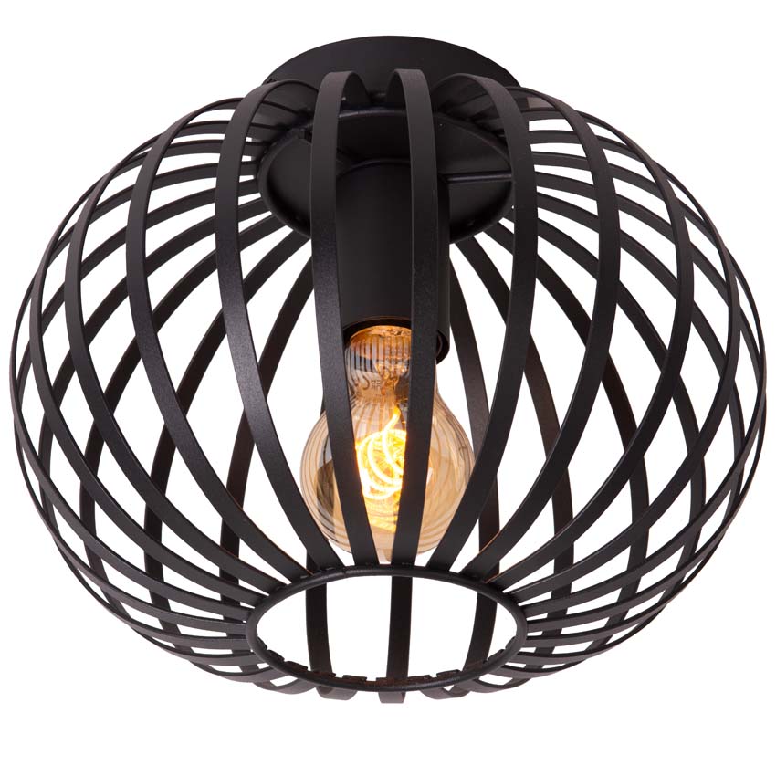 Plafonnier Maxima - noir - Ø25cm - dimmable - 1xE27 - 60W