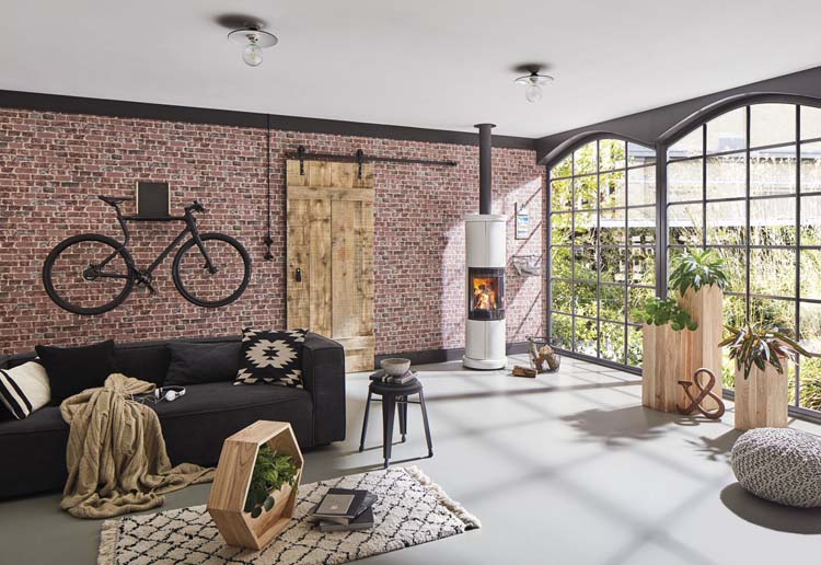 Vinyl op vliesbehang baksteen rood 0,53x10m