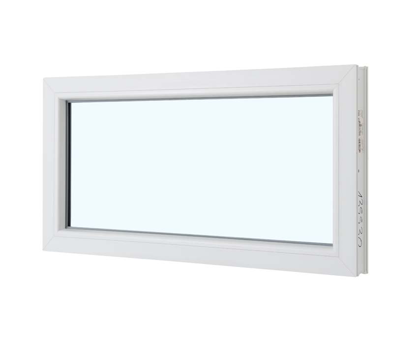 Châssis fixe pvc blanc budget verre mat L980XH500 mm