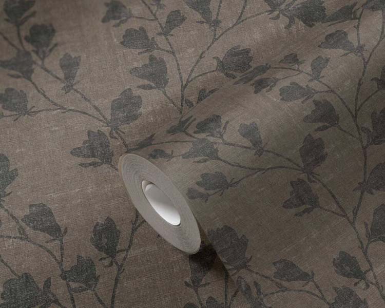 Vinyl op vlies behang 0,53x10m bladbruin Vinyl op vlies behang 0,53x10m bladbruin