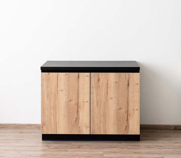 Armoire de cuisine Plenti meuble bas noir/aspect bois 120x78cm