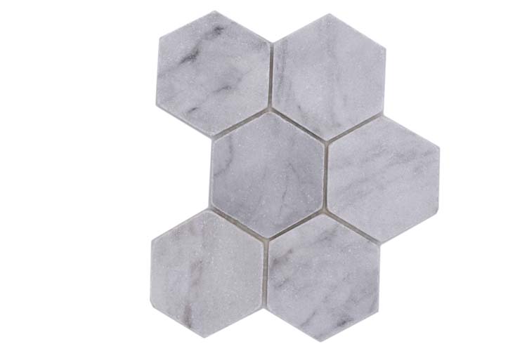 Mozaïek Ibiza marmer wit hexagon 19,9 x 26,2 cm