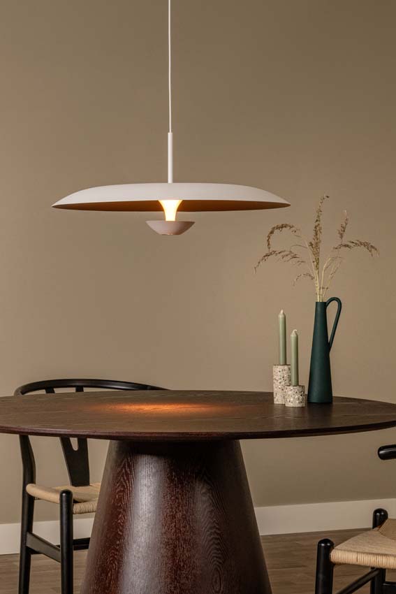 Lucide Premium Kenneth - Suspension - Ø60cm - LED dimmable - 1x16W 2700K - Blanc
