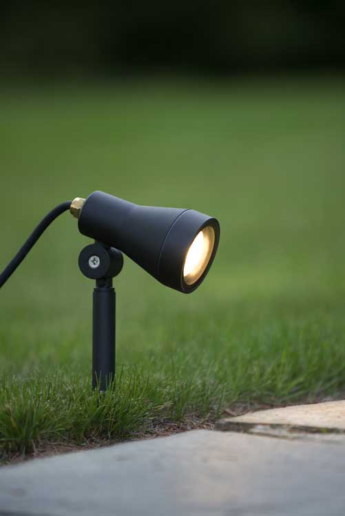 Lucide SPIKE - Tuinspot Buiten - LED Dimb. - GU10 - 1x5W 3000K - IP54 - Zwart