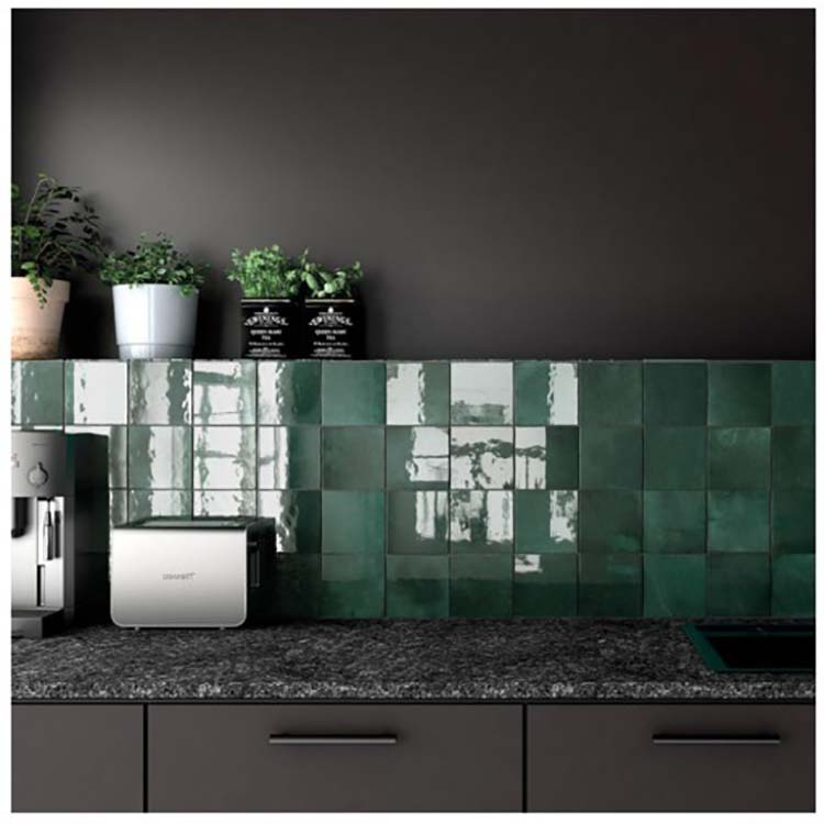 Carrelage mural Alisa vert brillant 13,2x13,2cm