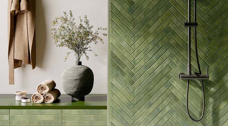 Staal vloer/wand Saona green