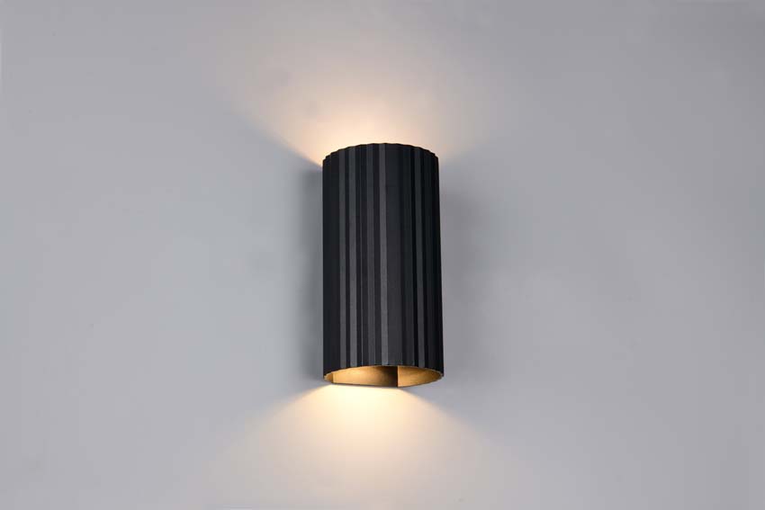 Applique murale - Noir - 9,5x18x8cm - Dimmable - GU10 - 2x10W