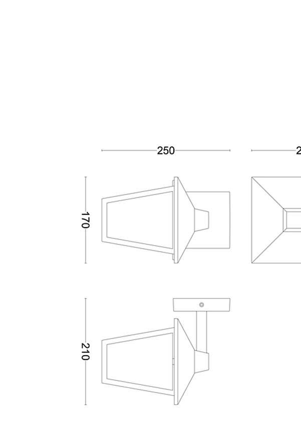 Lanterne Alara Down - noir - 25W - E27 - IP44