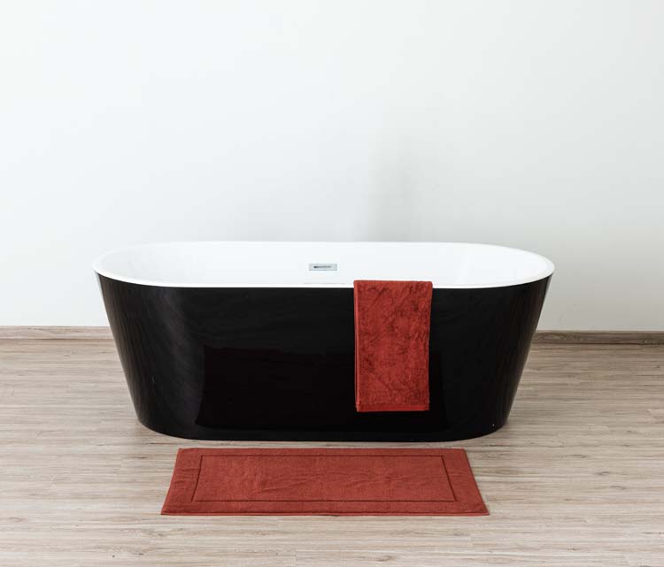 Baignoire îlot Belle noir/blanc mat 170x80cm