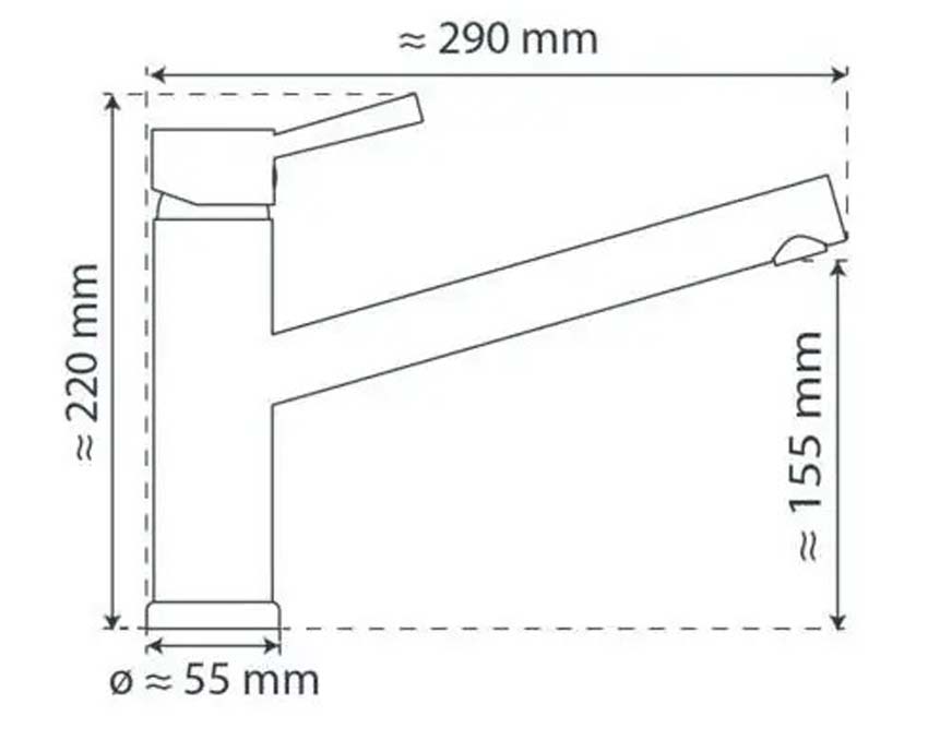 Keukenkraan lage druk Unai chroom