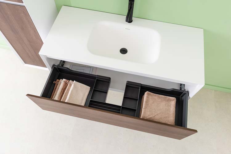Meuble de salle de bains Ace suspendu avec lavabo simple blanc mat 120cm