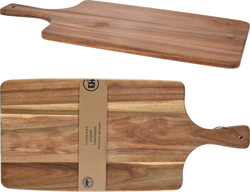 Planche à découper bois d'acacia brun 55x25cm