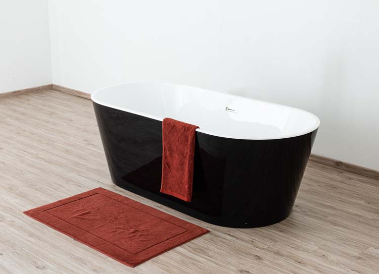 Baignoire îlot Belle noir/blanc mat 170x80cm