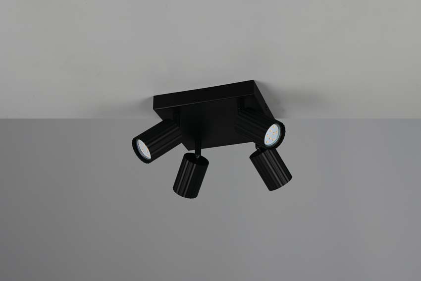 Spot en saillie - Noir - 20x20x14cm - Dimmable - GU10 - 4x10W