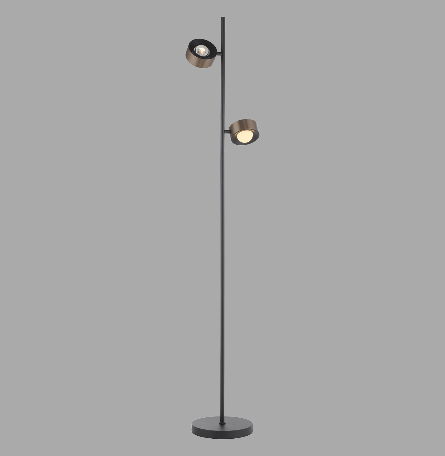 Lampadaire - brun - LED - 2x8W - 3000K