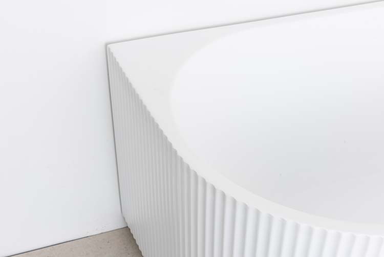 Baignoire d'angle Chris mat blanc nervurée droite 170x80cm