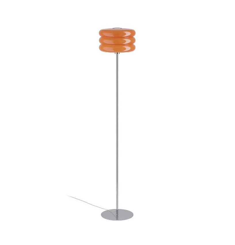 Lampadaire - orange/chrome - Ø30x153cm - dimmable - E27 - 1x40W