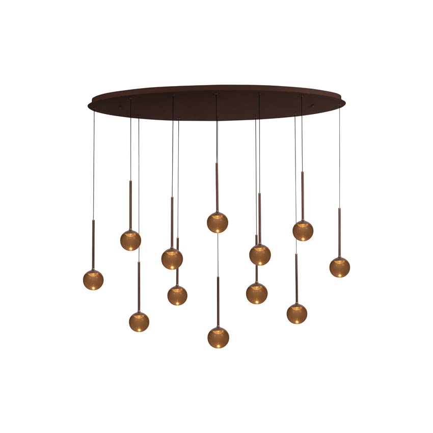 Lucide Premium Calina - Suspension - LED dimmable - CCT - 12x7W 2200K/3300K - Café