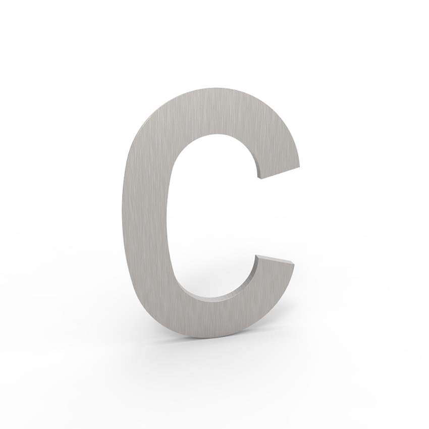Numéro de maison C eSafe en aluminium inox 5cm / épaisseur 1,5mm