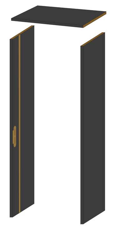 Arcade 40cm sans chambranles noir mat 212,1cm