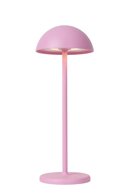 Lucide JOY - Oplaadbare Tafellamp Buiten - Accu/Batterij - Ø 12 cm - LED Dimb. - 1x1,5W 3000K - IP54 - Roze