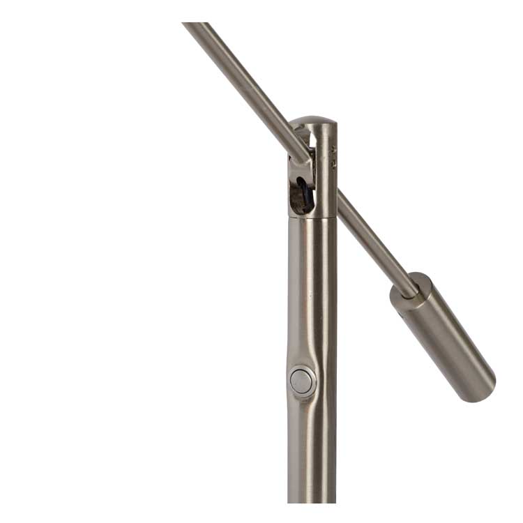 Lucide ANSELMO - Bureaulamp - Ø 25 cm - LED Dimb. - 1x9W 3000K - Mat chroom
