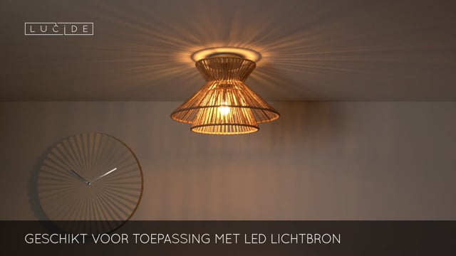 Lucide TASMAN - Plafonnier - Ø 32 cm - 1xE27 - Naturel Lucide TASMAN - Plafonnier - Ø 32 cm - 1xE27 - Naturel
