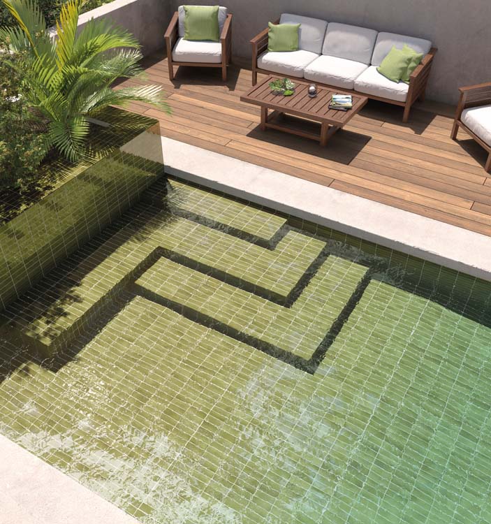 Carrelage mural Nono Verd brillant vert olive 5x15cm