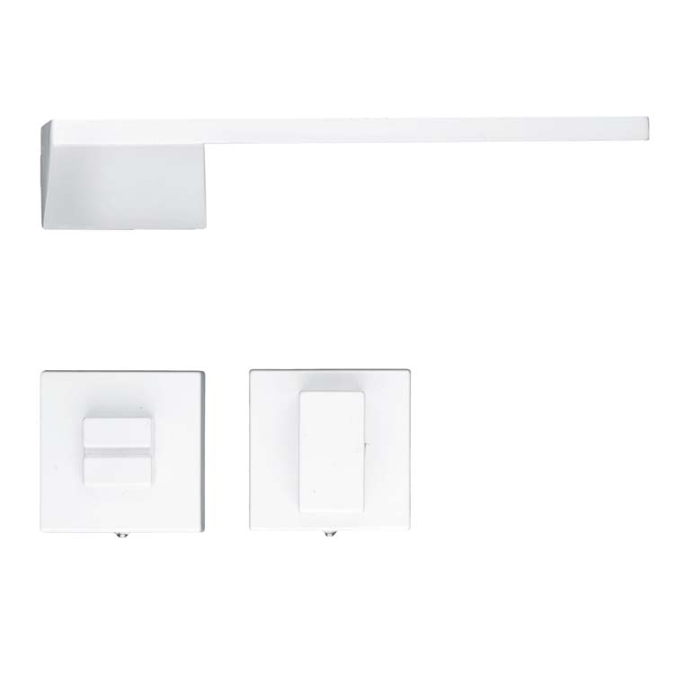 Poignée de porte lucca blanc  avec serrure toilette