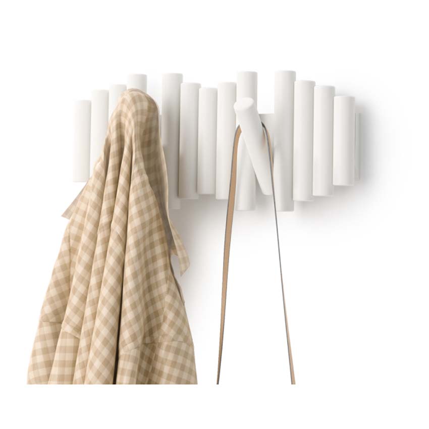 Porte-manteau mural Umbra Picket 5 crochets blanc