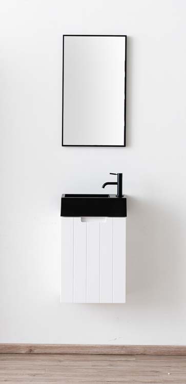 Meuble de toilette Tommy blanc lavabo noir 51x40x22cm
