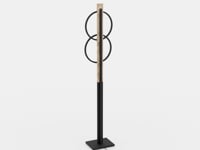 Vloerlamp zwart/hout 150 cm