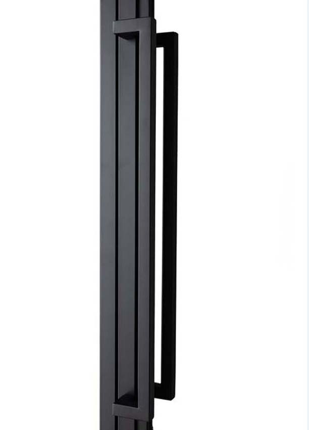 Porte intérieure simple en acier Tara noir 4V poussant à droite sur mesure