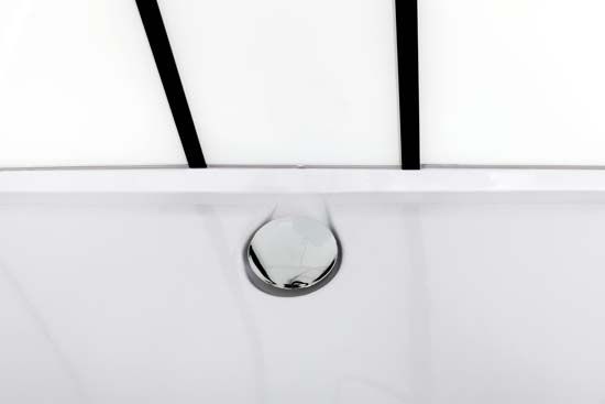 Douchecabine Penny thermostatisch links zwart/wit schuifdeur 115x85x218,5cm