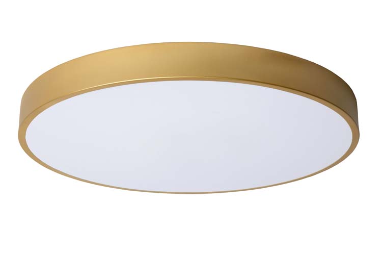 Lucide UNAR - Plafonnier - Ø 50 cm - LED Dim. - 1x36W 2700K - 3 StepDim - Or Mat / Laiton